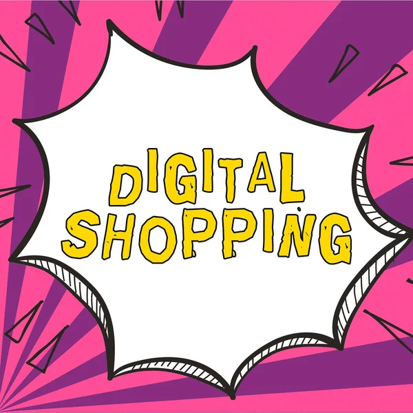 Texto Pie Foto Que Presenta Digital Shopping Muestra Negocios Acto — Foto de Stock