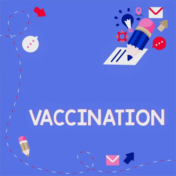 Handschriftliche Impfung Geschäftskonzept Behandlung Die Den Körper Gegen Infektionen Stärkt — Stockfoto