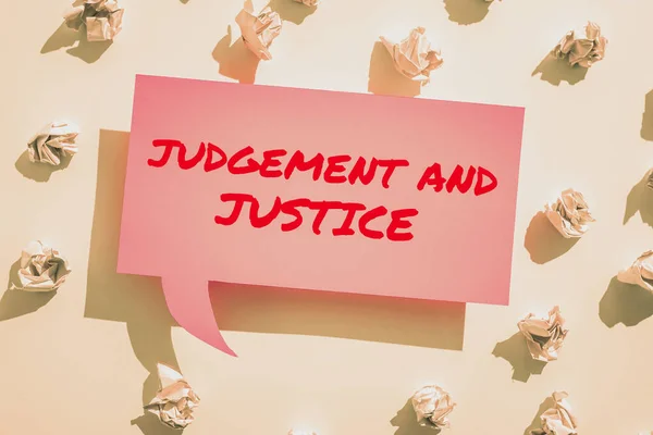 Legenda Texto Apresentando Julgamento Justiça Business Showcase Sistema Leis País — Fotografia de Stock