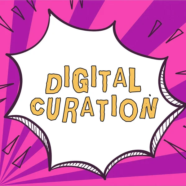 Visualización Conceptual Curación Digital Internet Colección Mantenimiento Conceptos Archivo Activos — Foto de Stock