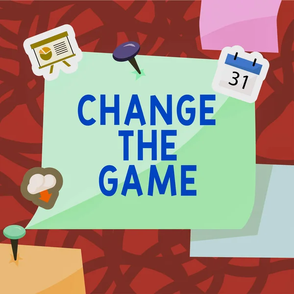 Oyunu Kavramsal Gösterim Değiştir Kaba Strateji Planlama Sürecinde Ayarlama Üzerine — Stok fotoğraf
