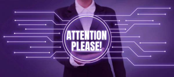 Conceptual Display Attention Please Business Showcase Way Attract Something Announce — Stock Photo, Image