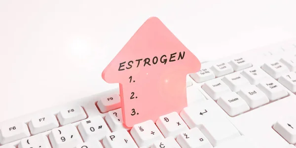 Sign Displaying Estrogen Conceptual Photo Group Hormones Promote Development Female — Stock Photo, Image
