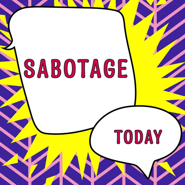 Writing Displaying Text Sabotage Concept Meaning Destruction Employers Tools Materials — Stock Photo, Image