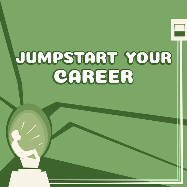 Знак Jumpstart Your Career Business Idea Make Work Successfully Period — стоковое фото