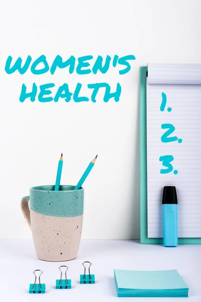 Texto Que Mostra Inspiração Women Health Business Concept Women Physical — Fotografia de Stock