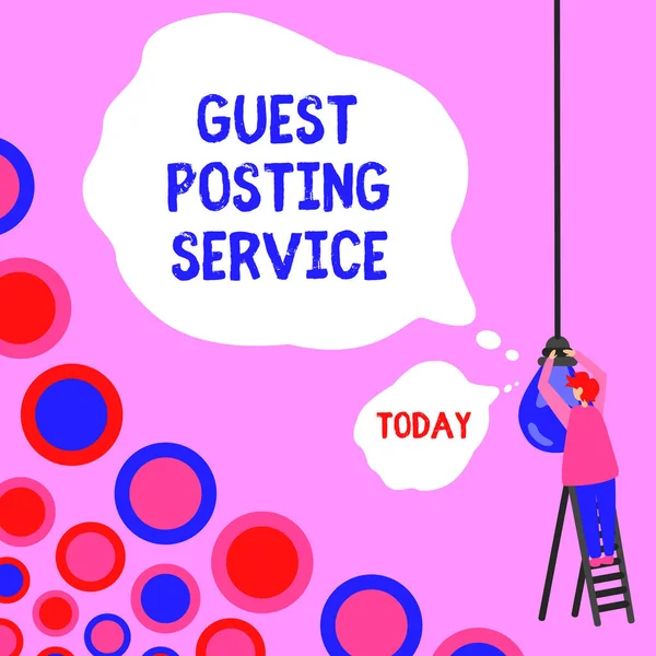 Concereptual Display Guest Posting Service Business Idea Act Posting Post — 스톡 사진