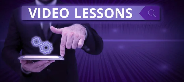Handschrift Video Lessen Zakelijk Overzicht Online Onderwijsmateriaal Voor Een Onderwerp — Stockfoto