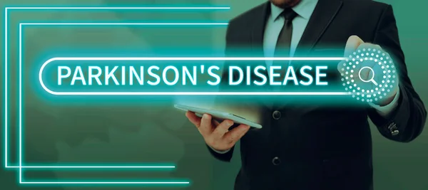 Schreiben Von Textanzeigen Parkinsons Disease Business Schaufenster Störung Des Nervensystems — Stockfoto