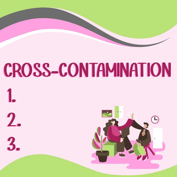 Text Rukopisu Cross Contamination Business Overview Neúmyslný Přenos Bakterií Jedné — Stock fotografie