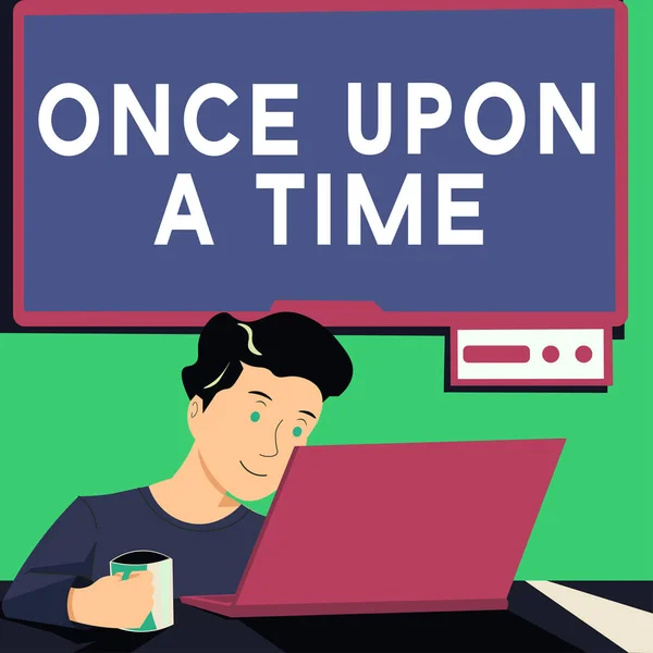 Написання Тексту Once Time Word Written Tell Story Fairytale Story — стокове фото
