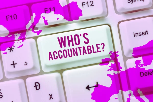 Whos Accountable 비즈니스 아이디어 제어중인 — 스톡 사진