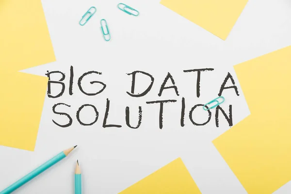 Натхнення Показує Знак Big Data Solutions Бізнес Ідея Витяг Цінності — стокове фото