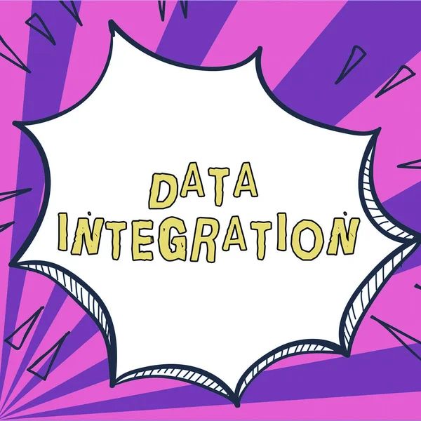Inspiración Que Muestra Signo Integración Datos Escaparate Negocios Implica Combinación — Foto de Stock
