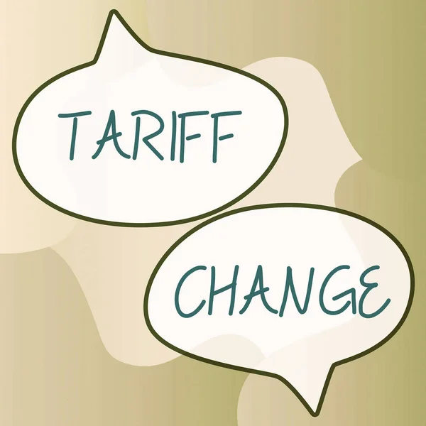 Kézírás Szövege Tariff Change Business Approach Áruk Szolgáltatások Exportadójának Módosítása — Stock Fotó