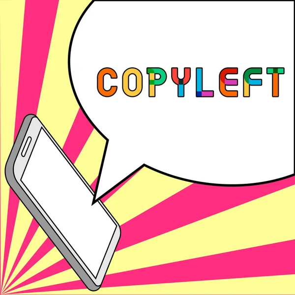 Signo Exibindo Copyleft Ideia Negócio Direito Usar Livremente Modificar Copiar — Fotografia de Stock