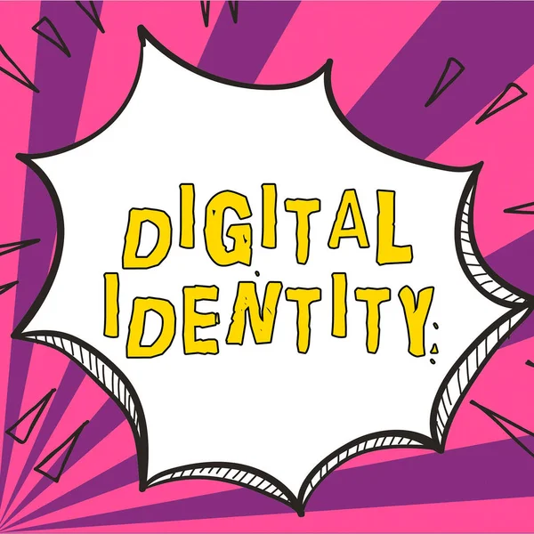 Konceptuell Bildtext Digital Identitet Affärsidé Nätverksansluten Identitet Antas Eller Hävdas — Stockfoto