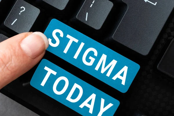 Konceptuální Zobrazení Stigma Slovo Pro Pocit Nesouhlasu Většina Lidí Společnosti — Stock fotografie