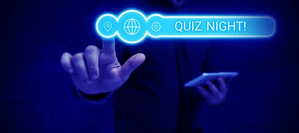 2015 Sign Quiz Night Word Written Dinner Test Knowledge Competition — 스톡 사진