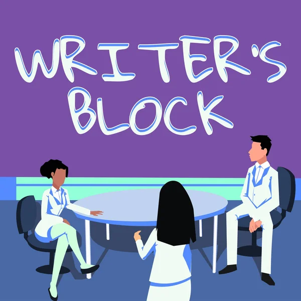Señal Que Muestra Writer Block Escaparate Del Negocio Condición Ser — Foto de Stock