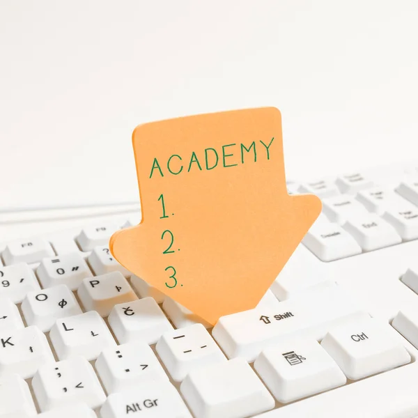 Inspiration Showing Sign Academy Word Students Can Receive Academic Support — Stock Photo, Image
