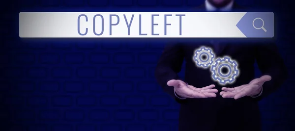 Texto Que Mostra Inspiração Copyleft Ideia Negócio Direito Usar Livremente — Fotografia de Stock