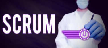 El yazısı metni Scrum, iş dünyası el yazısı oyunun yazılı karakterlerinden farklı