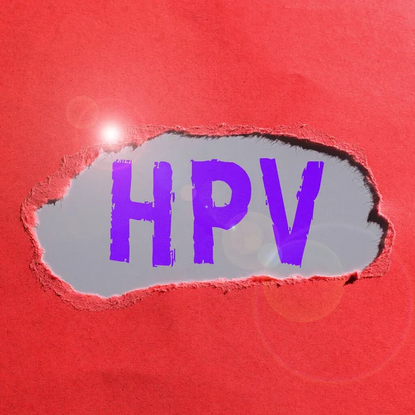 テキストを表示する書き込み Hpv Wordあなたの肌や湿った膜に影響を与えるウイルスのグループに書き込み — ストック写真