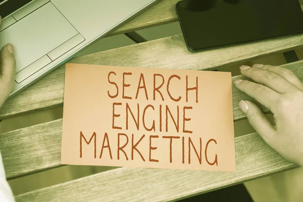 Text Sign Showing Search Engine Marketing Business Concept Online Digital — Stock Photo, Image