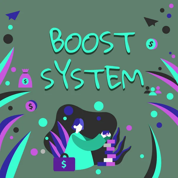 Text Zeigt Inspiration Boost System Internet Konzept Rejuvenate Upgrade Strengthen — Stockfoto