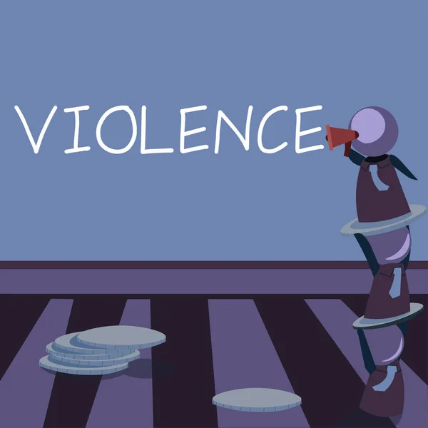Señal Texto Que Muestra Violencia Visión General Del Negocio Uso — Foto de Stock