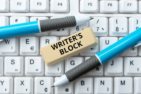 Text Sign Showing Writer Block Business Approach Condition Being Unable — Stock Photo, Image