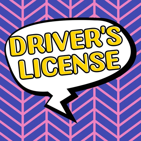 Sürücü Ehliyetini Yaklaşımını Gösteren Metin Işareti Bir Kişinin Motorlu Araç — Stok fotoğraf