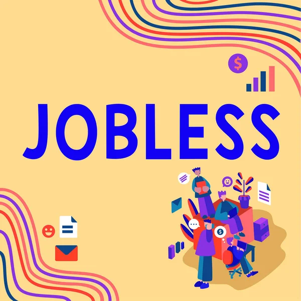 インスピレーションを示すテキストJobless 仕事の募集を探しているビジネスアプローチ失業者 — ストック写真