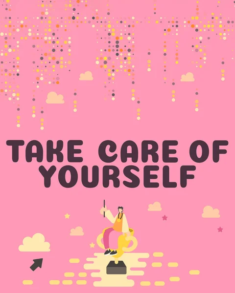 Konceptualny Wyświetlacz Take Care You Biznes Prezentuje Uprzejmy Sposób Zakończenia — Zdjęcie stockowe