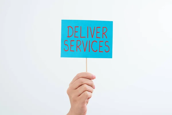 Sign Kijelző Deliver Services Üzleti Ötlet Cselekmény Hogy Szállítási Szolgáltatások — Stock Fotó
