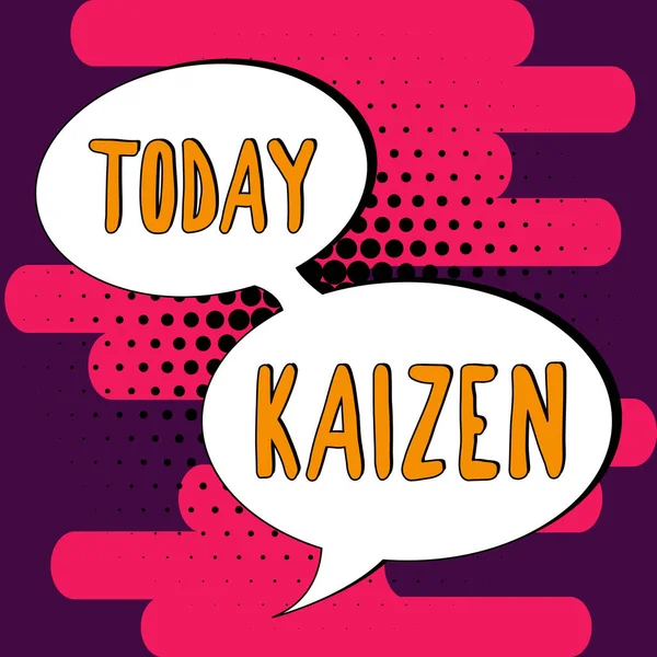 Escrevendo Exibindo Texto Kaizen Business Mostra Uma Filosofia Empresarial Japonesa — Fotografia de Stock