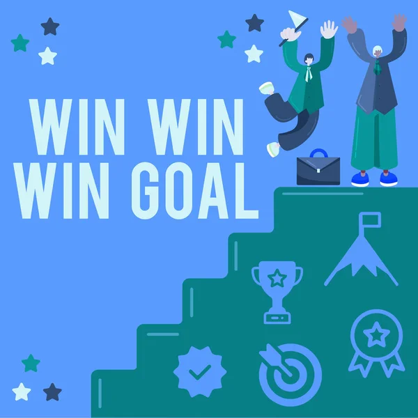 Writing Displaying Text Win Win Win Goal Business Idea Approach — Stock Photo, Image