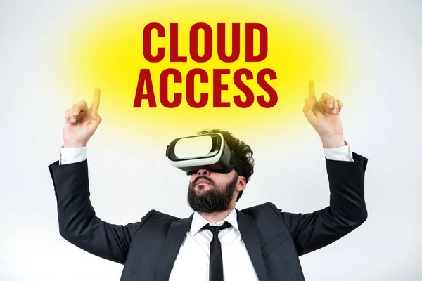 Firma Scrittura Mano Cloud Access Business Concept Strumento Software Tra — Foto Stock