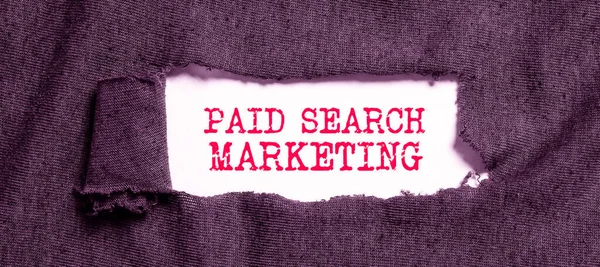 Exibição Conceitual Pago Search Marketing Palavra Escrito Forma Pagar Anúncios — Fotografia de Stock