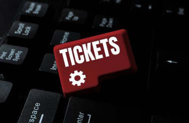 Kavramsal başlık Biletleri, iş fikri küçük kağıt hizmetlere erişim sağlamak veya göstermek için satın alındı