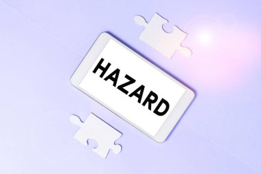Tehlike ya da riski tanımlayan metin Hazard, Kavram hesabı ya da beyanı yazılıyor