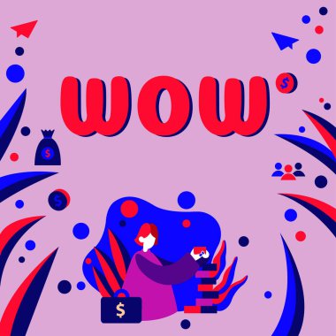 El yazısı imzası Wow, kavramsal fotoğraf şaşkınlık ve huşu ifade eden tarihi başarı birini çok heyecanlandırır