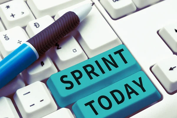 Έμπνευση Δείχνει Σημάδι Sprint Επιχειρηματική Έννοια Για Κινηθεί Μέγιστη Ταχύτητα — Φωτογραφία Αρχείου