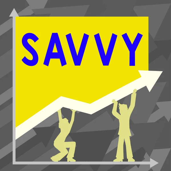 Tekst Bijschrift Presenteren Savvy Business Idee Met Perceptie Begrip Praktische — Stockfoto
