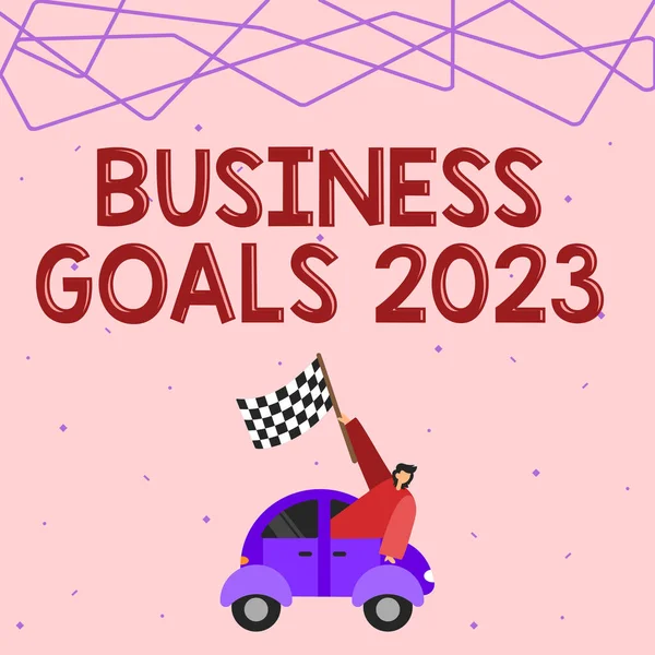 Текст Показує Бізнес Цілі 2023 Бізнес Ідея Розширені Можливості Своєчасні — стокове фото