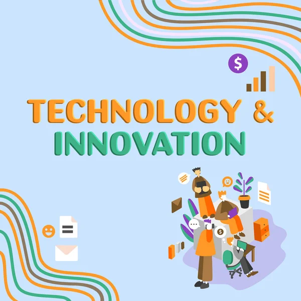 Inspiration Zeigt Zeichen Technologischer Innovation Geschäftskonzept Anwendung Besserer Lösungen Für — Stockfoto