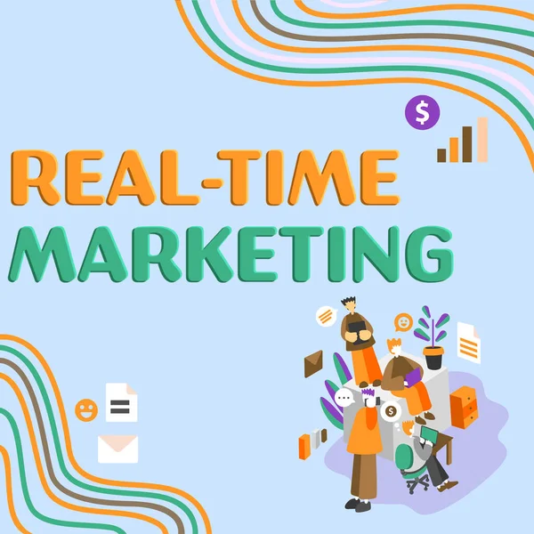 Legenda Conceitual Marketing Tempo Real Conceito Internet Criando Uma Estratégia — Fotografia de Stock