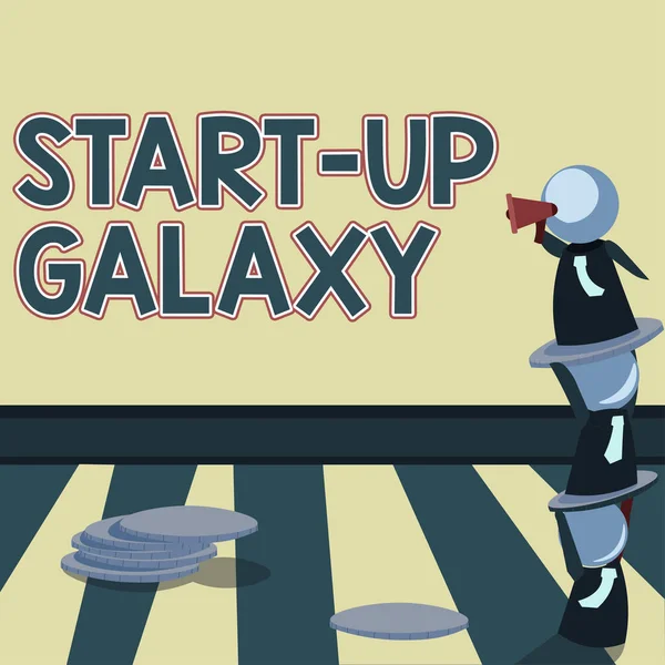 Tekst Met Inspiratie Start Galaxy Conceptuele Foto Nieuw Ontstaan Bedrijf — Stockfoto