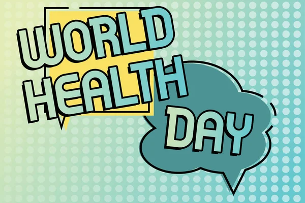 Έννοια Απεικόνιση Παγκόσμια Ημέρα Υγείας Word Συντάχθηκε Στις Παγκόσμια Ημέρα — Φωτογραφία Αρχείου
